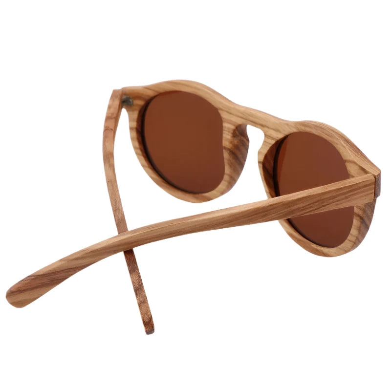 Breeze - Zebra Wood Retro Style Sunglasses