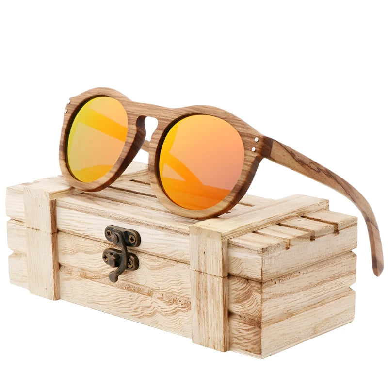 Breeze - Zebra Wood Retro Style Sunglasses