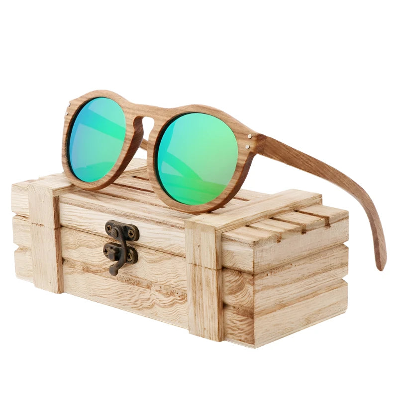 Breeze - Zebra Wood Retro Style Sunglasses