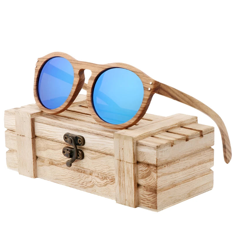 Breeze - Zebra Wood Retro Style Sunglasses
